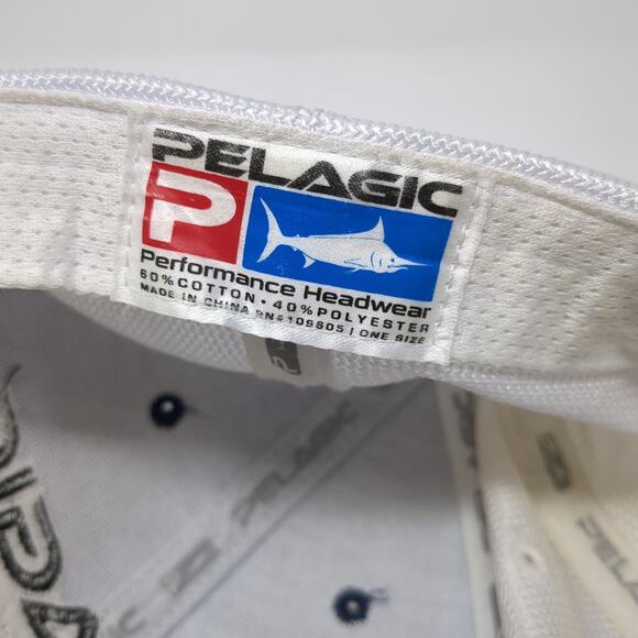 Pelagic High Performance Offshore Gear Strapback Baseball Cap Blue One Size - Picture 9 of 9